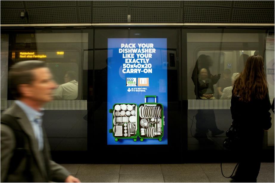 Ecover OOH ad with suitcase
