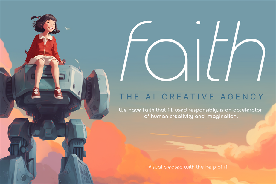 AI-generated graphic for Faith, VCCP's AI-focused agency