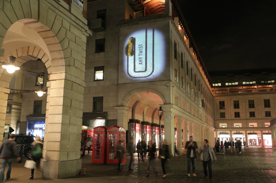 Fiat cars were projected around high footfall areas