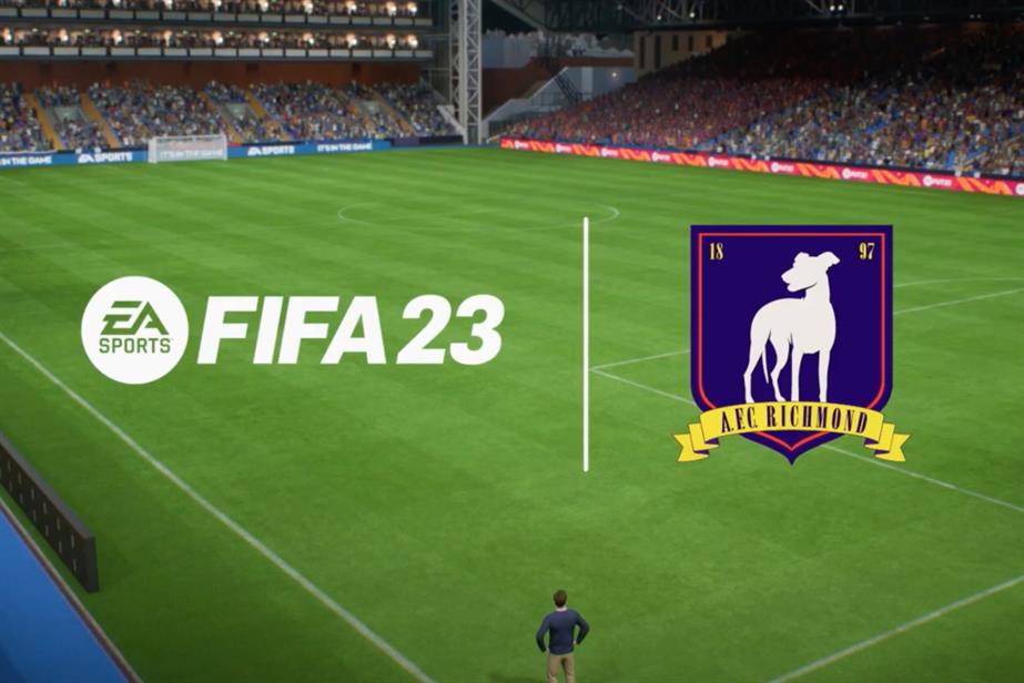 Fifa 23 logo and AFC Richmond badge