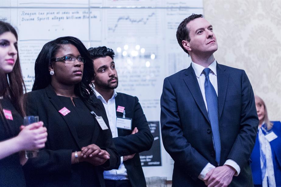 George Osborne: (far right) the chancellor of the exchequer