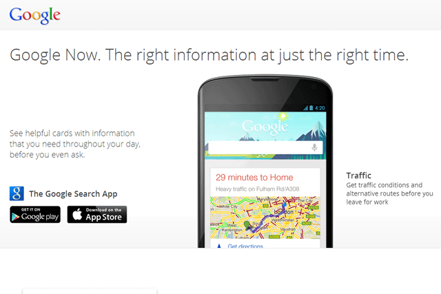 Google Now: uses cards to distribute information