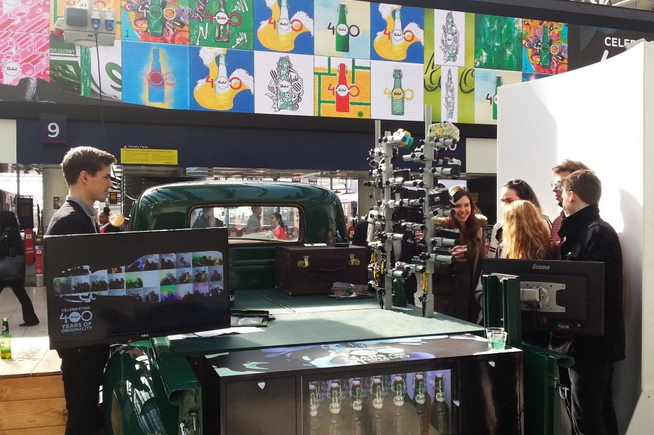 The activation is housed in a vintage Chevrolet pick-up