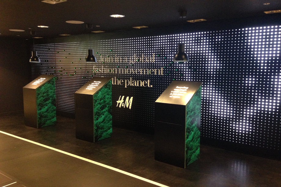 Upstairs, 27 tiles are lined up as a 'runway' which triggers a light display on the opposite wall. 