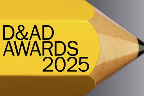 The D&AD yellow pencil and the words D&AD Awards 2025 in black lettering  