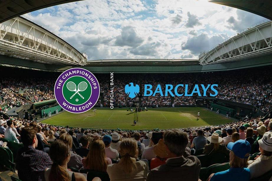 An image of the Wimbledon Championships, with Barclays branding