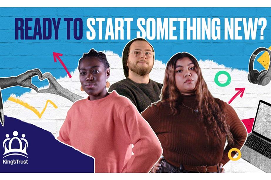 King's Trust ad with quote: "ready to start something new?"