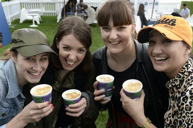 Tennis fans enjoying the complimentary Lavazza coffees