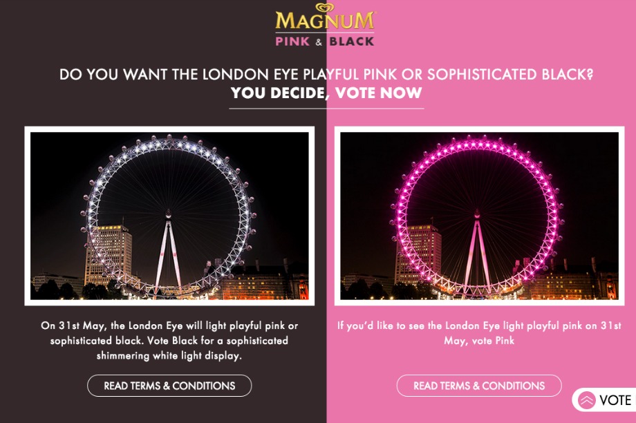 Fans of the brand can vote either online or through Twitter