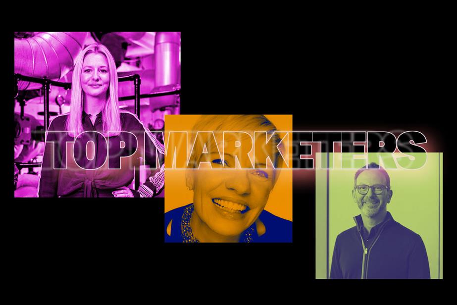 Montage of three images with words 'top marketers' overlaid
