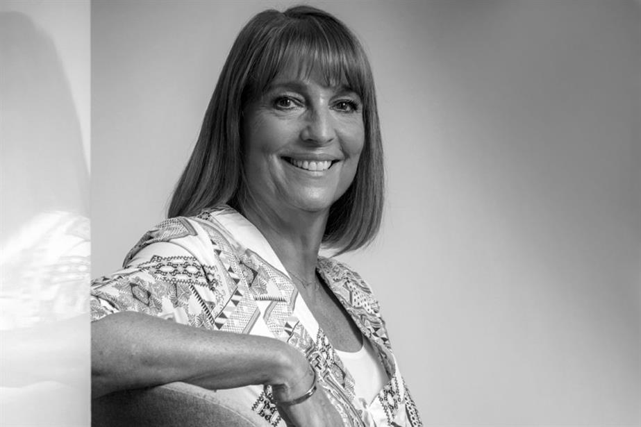 Black and white head and shoulders shot of Carolyn McCall