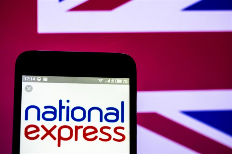 National Express logo on a phone