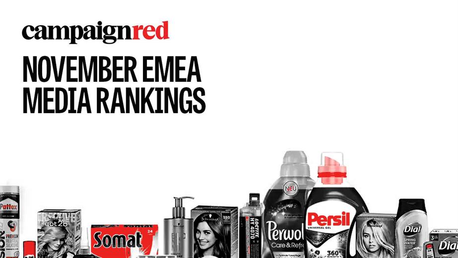 Home products with the text overlaid "November EMEA media rankings"
