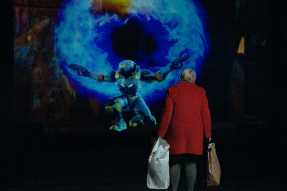 Robots and dinosaurs came to life to surprise passers-by
