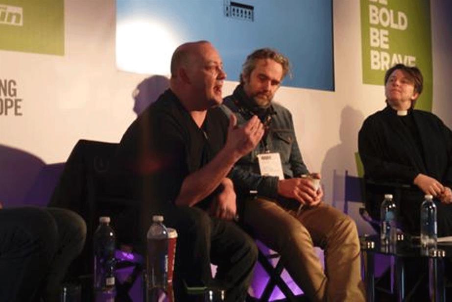 Dr Giles Fraser, Dave Buonaguidi, Lucy Winkett (left to right)