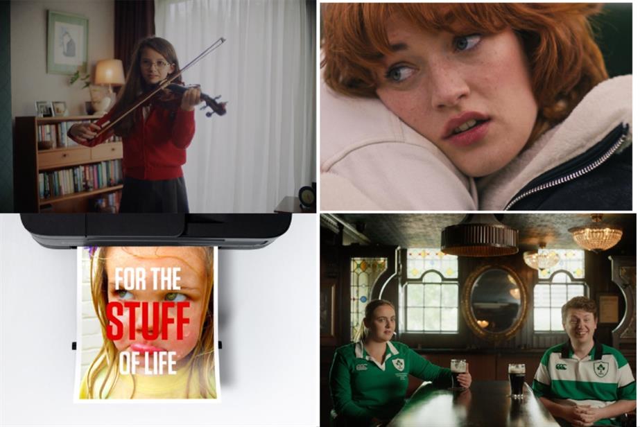 Thumbnails of campaigns from Vodafone, Canon, F&F and Guinness