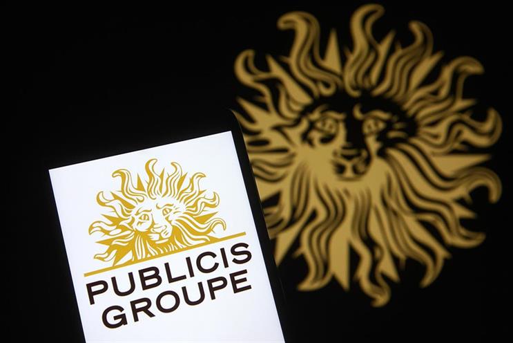 The Publicis Groupe logo on a smartphone screen