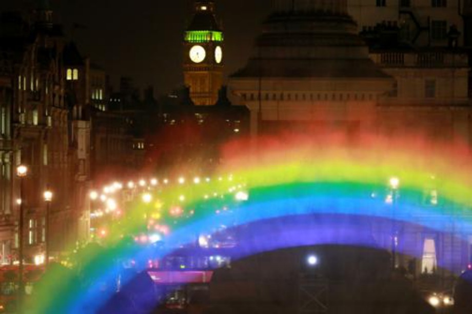 The rainbow was created by arts group Greyworld