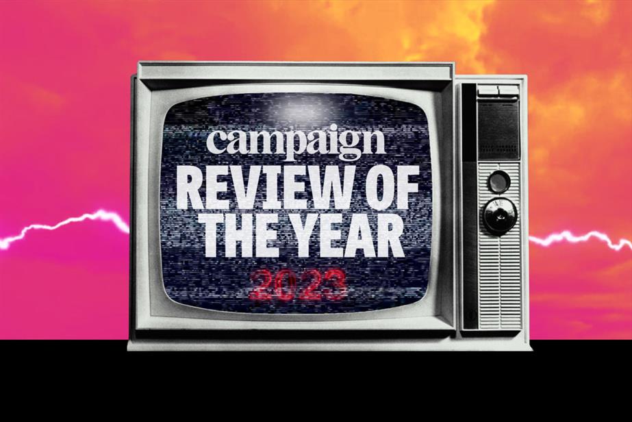 Image of an old TV set with the words "Campaign review of the year 2023"