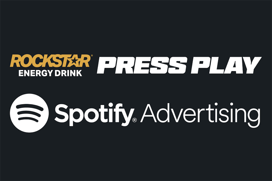 Promotional image for Rockstar's 'Press Play' campaign in partnership with Spotify