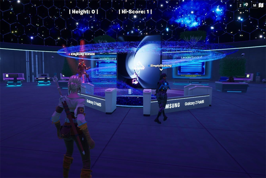 Screenshot from Samsung UK's Fortnite map, "Into the fold"