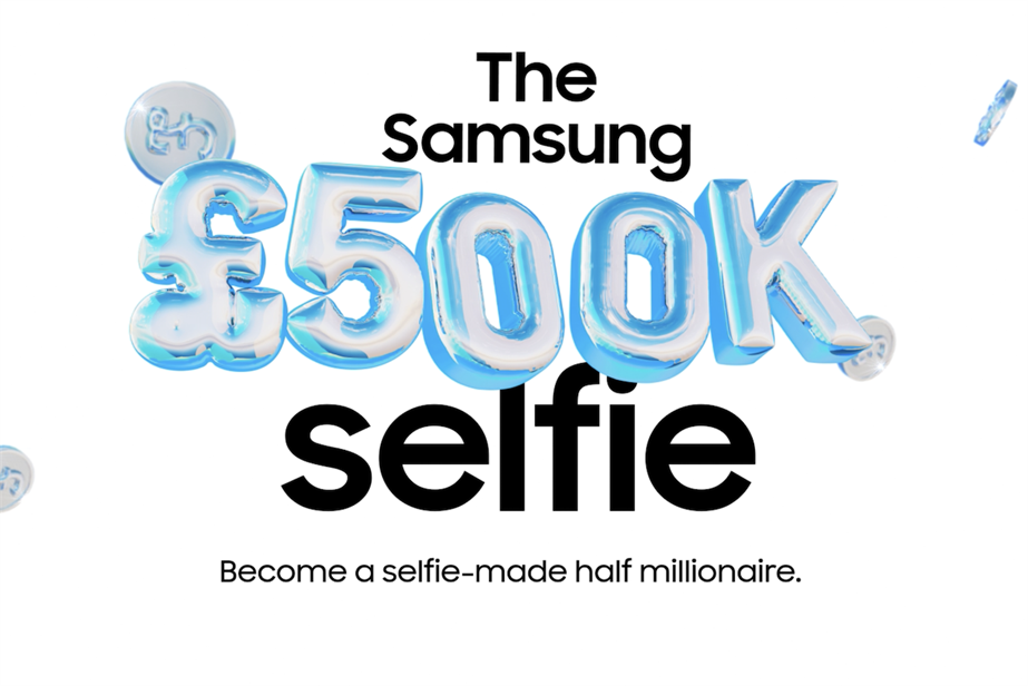 Promotional graphic for Samsung campaign "The Samsung £500k selfie"