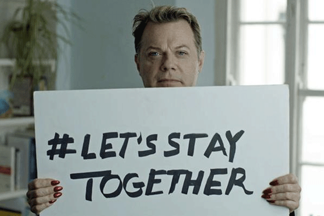 Stay Together: the campaign features celebrity Eddie Izzard