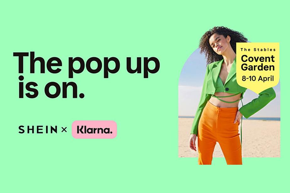 Shein and Klarna pop-up poster 
