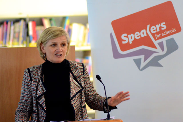 Cilla Snowball: the group chairman and chief executive of  AMVBBDO at a Speakers for Schools event