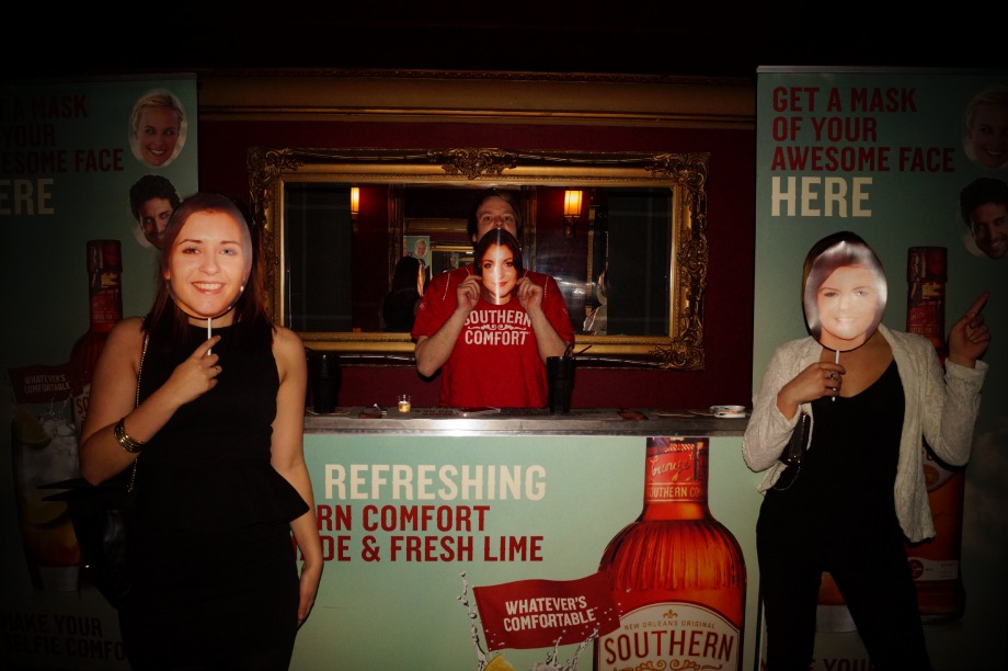 The activation prints selfie masks on the spot