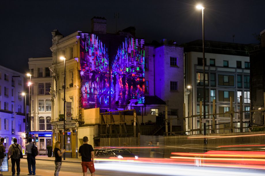 The run will take joggers past Sony Mobile's ultraviolet murals