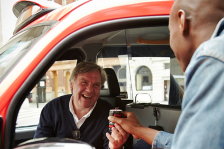 Special branded taxis will distribute samples of the drink