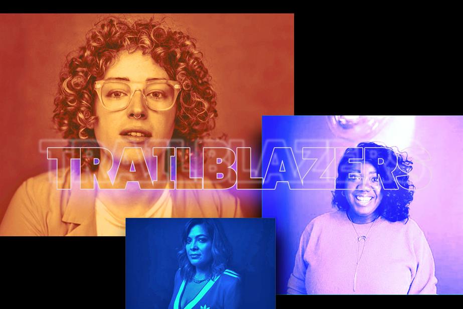 Montage of three images with word 'trailblazers' overlaid