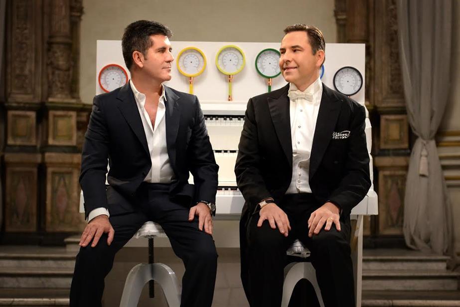 Cowell and Walliams at the organ