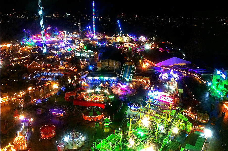 The event's Big Wheel provides views across the Hyde Park site