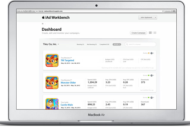 Apple: iAd Workbench service launched in the US in June