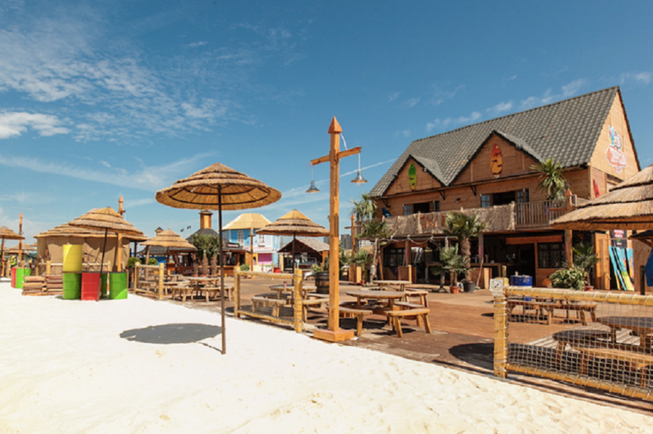 The beach will feature Rio-inspired tropical theming