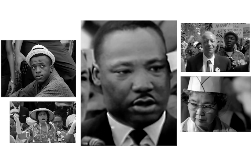 Collage of civil rights era photographs