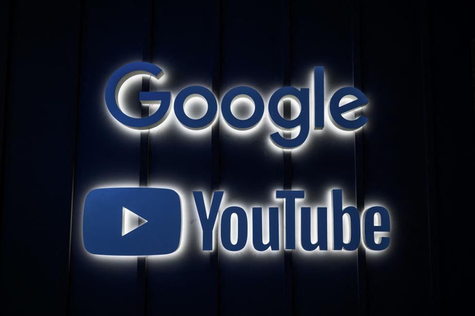 Google and YouTube logo are shown lit up
