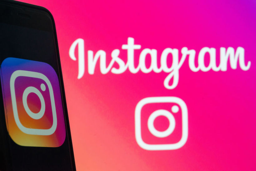 Smart phone displaying Instagram logo