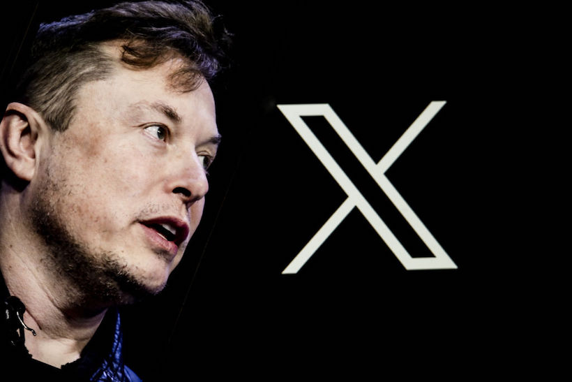 Headshot of Elon Musk and X logo