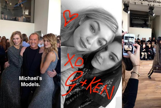 Michael Kors: following the fans on Snapchat.