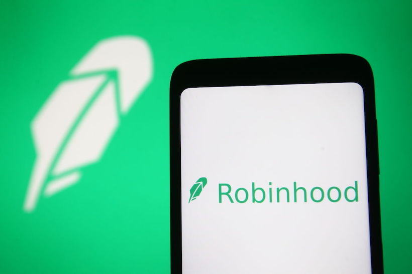 Smart phone displaying Robinhood logo