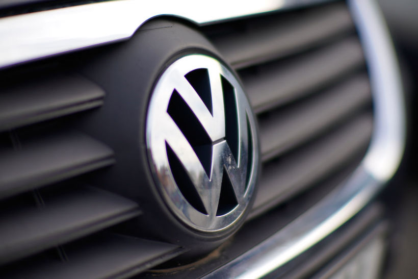 Volkswagen logo on vehicle grille