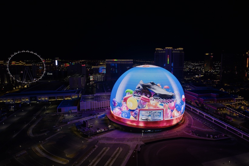 The Las Vegas Sphere displaying a Nike ad