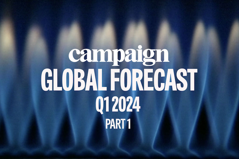 Gas flame in background with Campaign Global Forecast Q1 2024 Part one overwritten