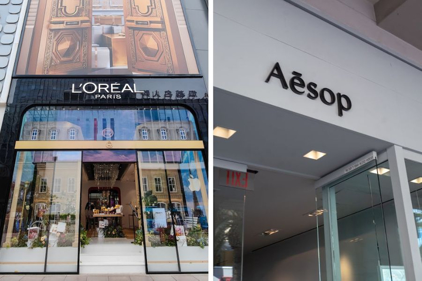 L'Oréal and Aesop storefronts