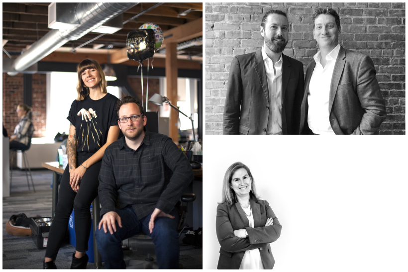 L to R (clockwise): 215 McCann creative directors Nichole Geddes and Brad Meyers, Kinetic co-CEOs Michael Lieberman and Cedric Bernard, CTP managing director Majja Dennis