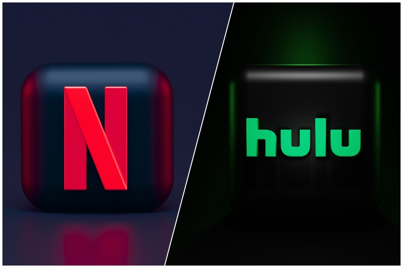 Collage of Netflix and Hulu logos