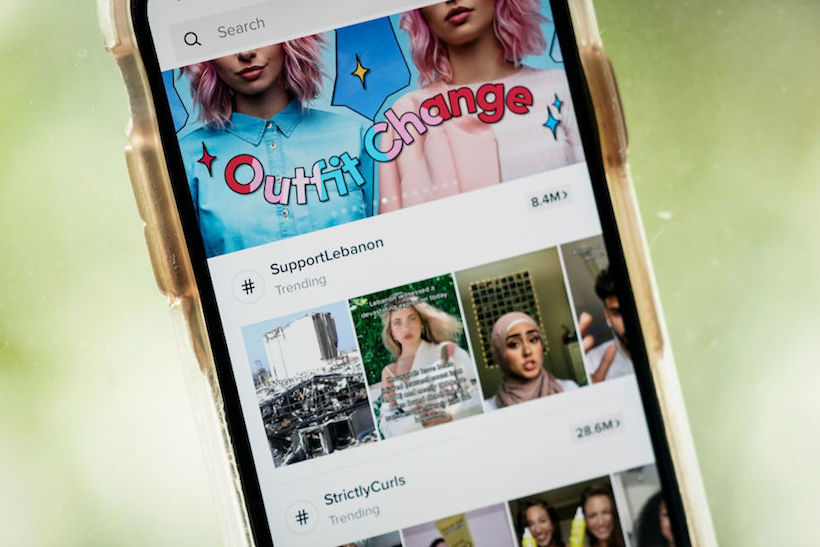 Smart phone displaying TikTok app